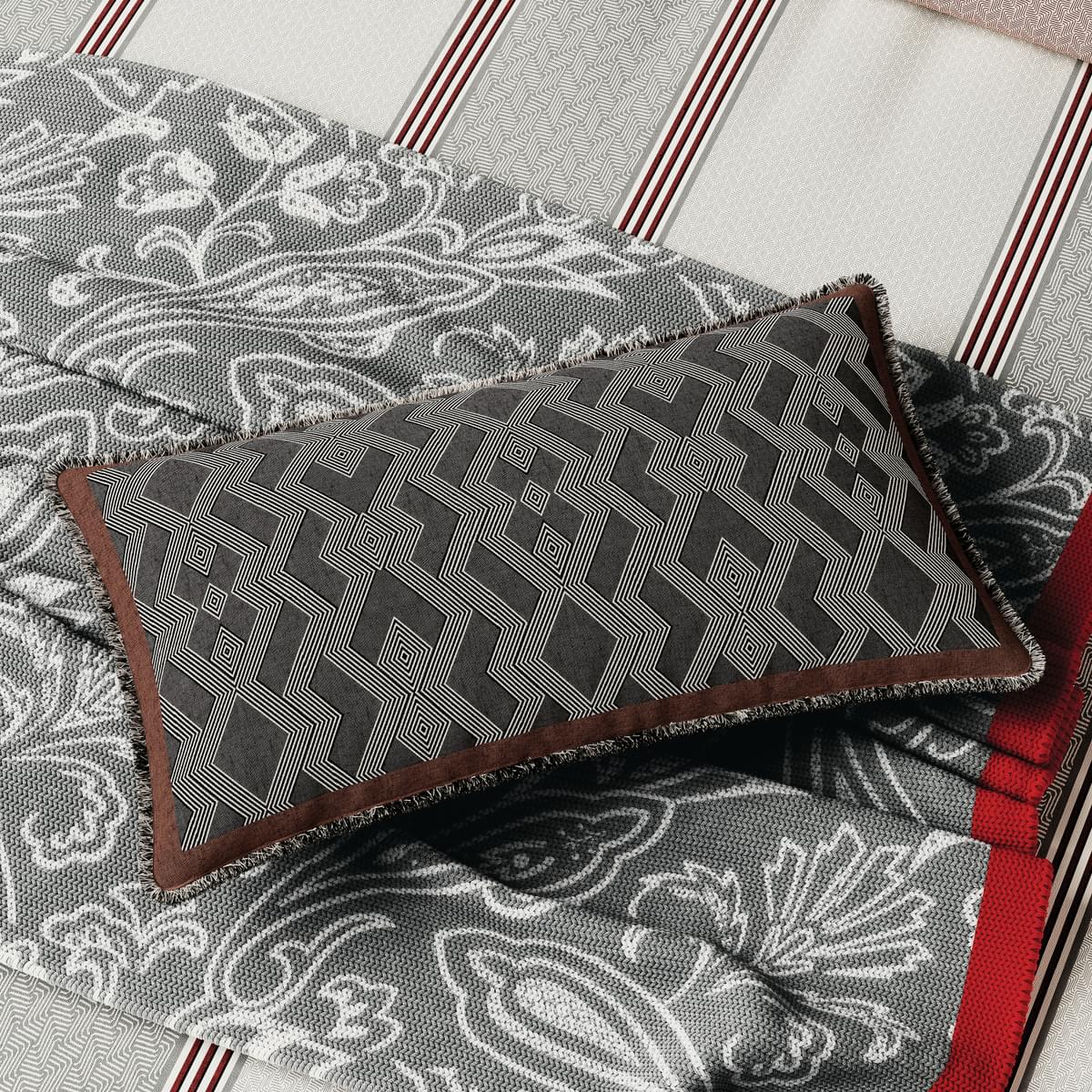 Siya Cushion By Bedeck Of Belfast In Charcoal Grey